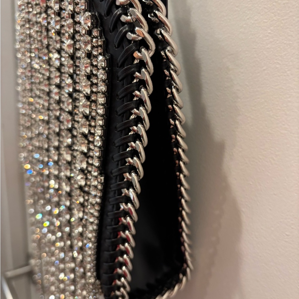 NWT House of Harlow 1960 stunning Chain & rhinestone waterfall bag - Picture 6 of 12